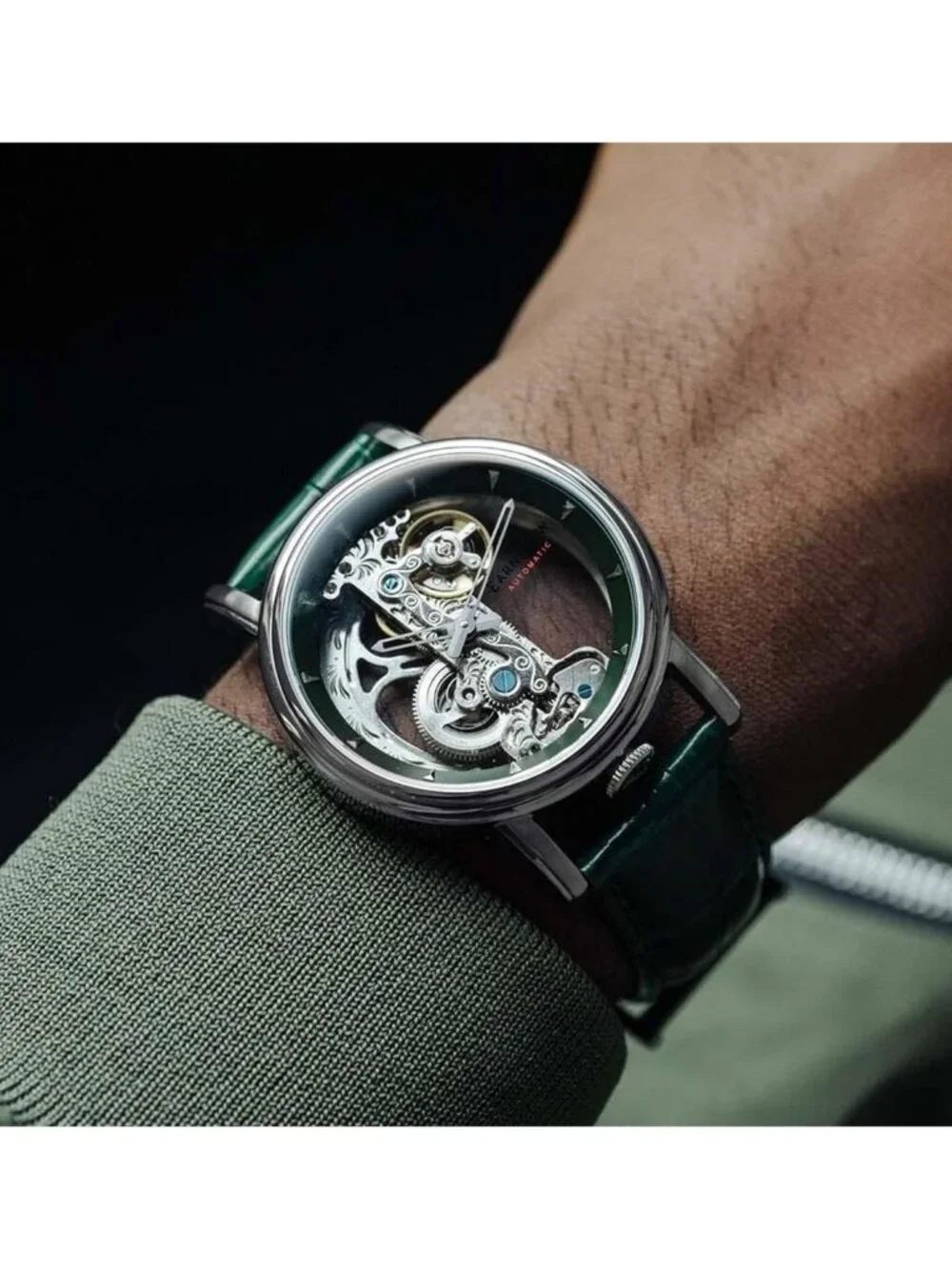 NWT Thomas Earnshaw Fowler Bridge Green Dial Men's Watch